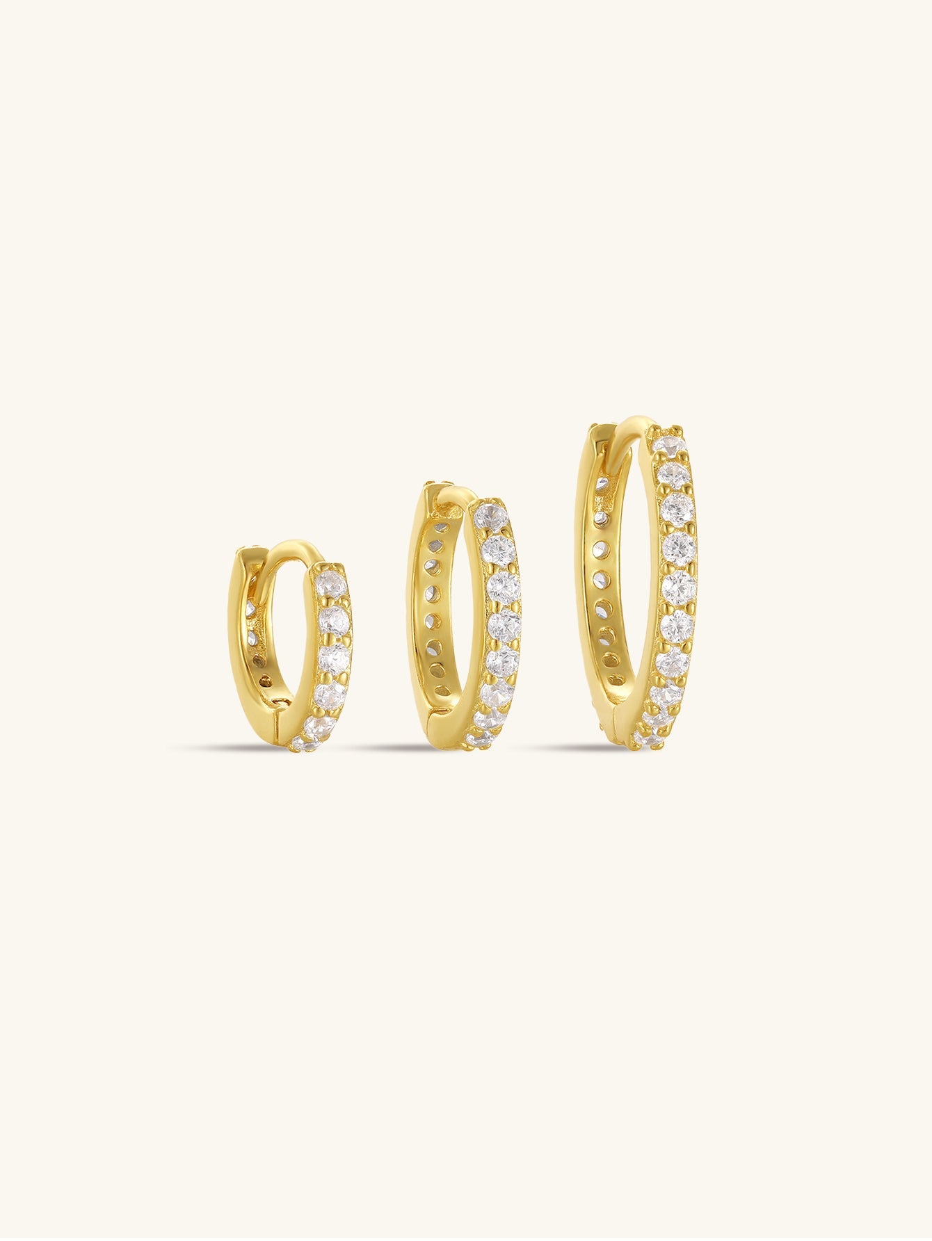 S925 Multi-Size Sparkling Zirconia Hoop Earring Set