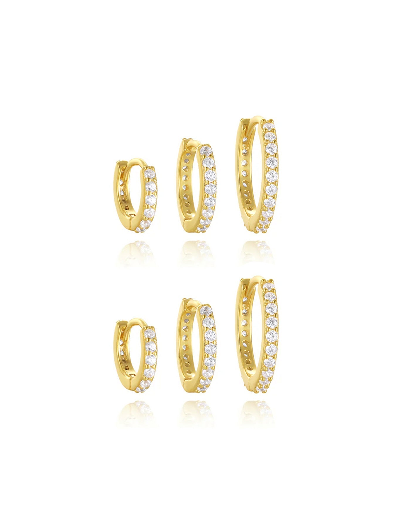 S925 Multi-Size Sparkling Zirconia Hoop Earring Set