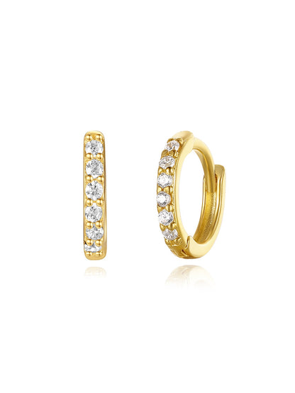 925 Sterling Silver Flower Zirconia Stud Earring Set