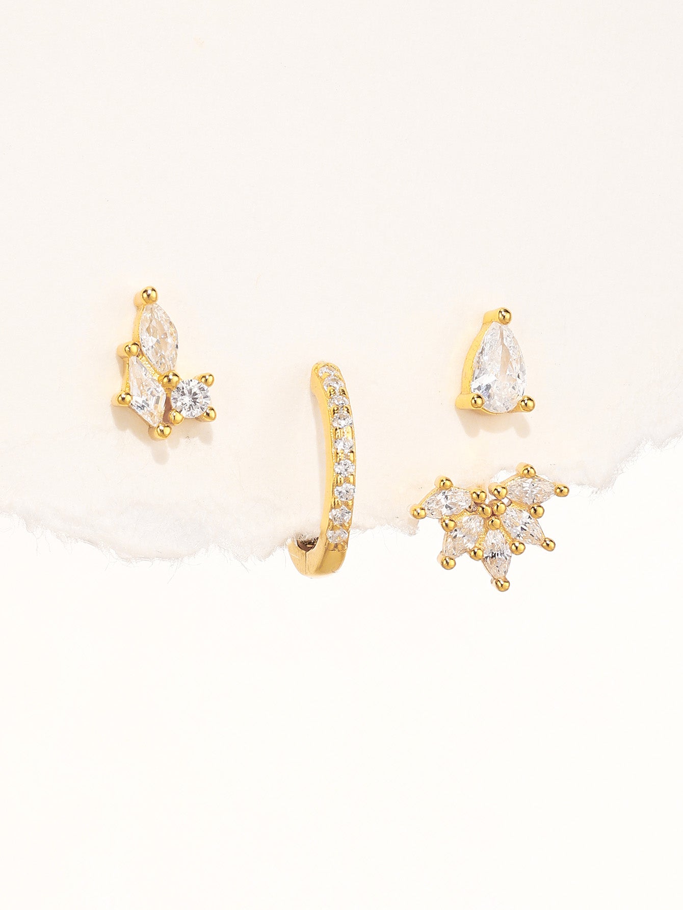 S925 Sparkling Teardrop Flower Zirconia Earrings