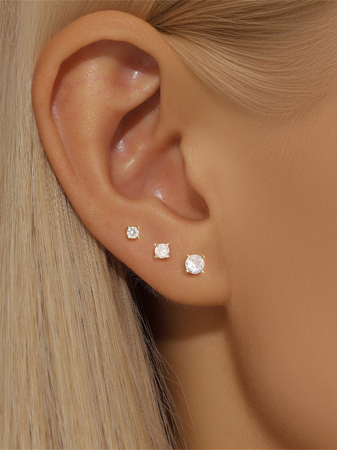 S925 Round Zirconia Stud Earrings– 2mm / 3mm / 4mm
