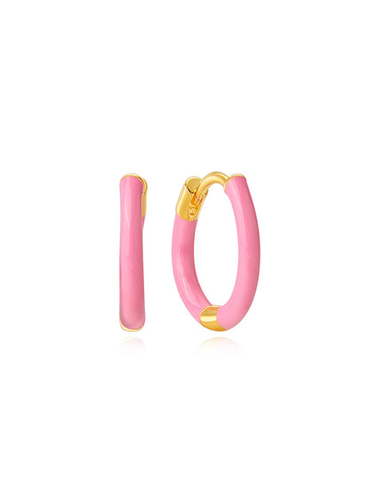 925 Sterling Silver Pink Teardrop Lobe Earring Set