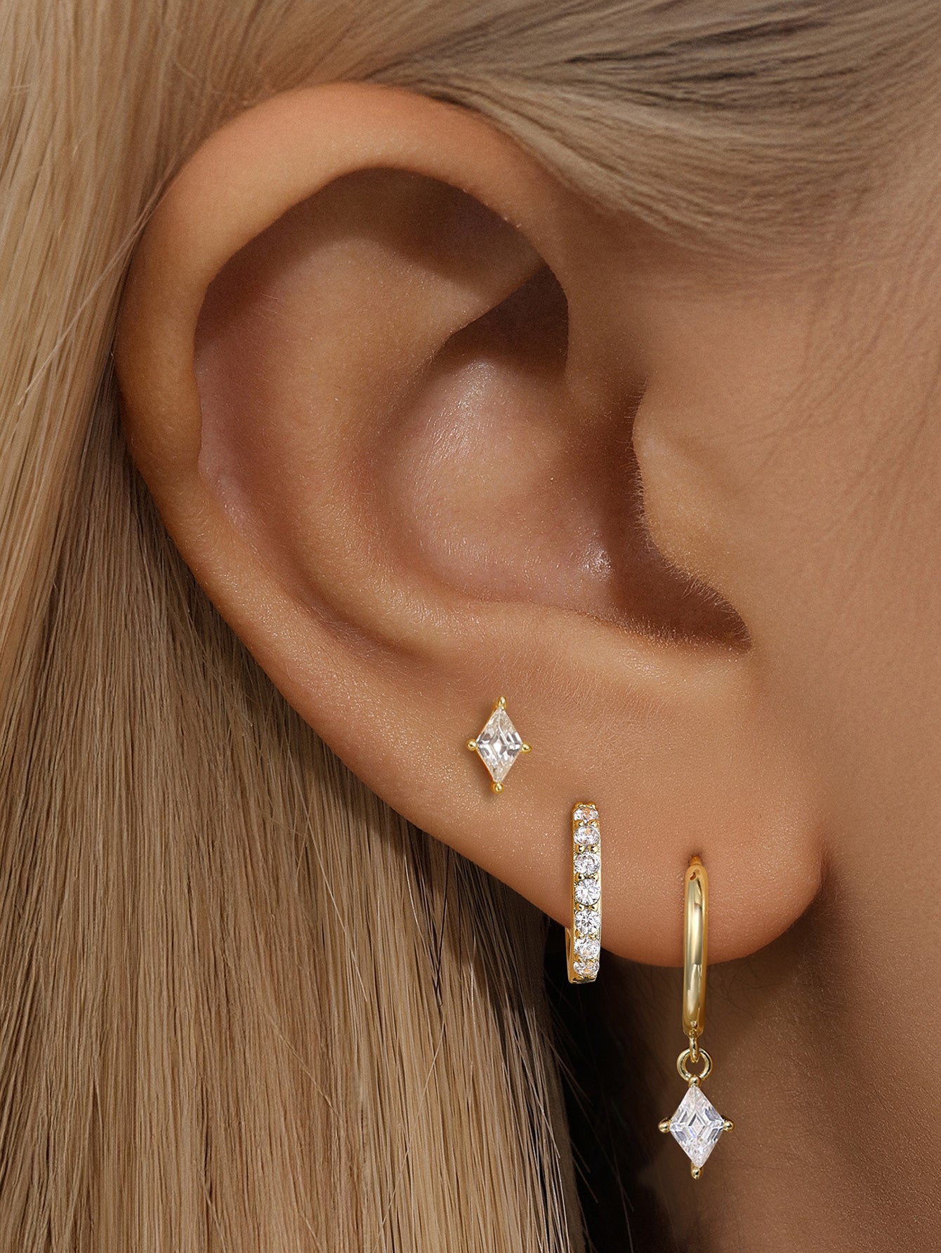 S925 Minimalist Zirconia Earrings Set