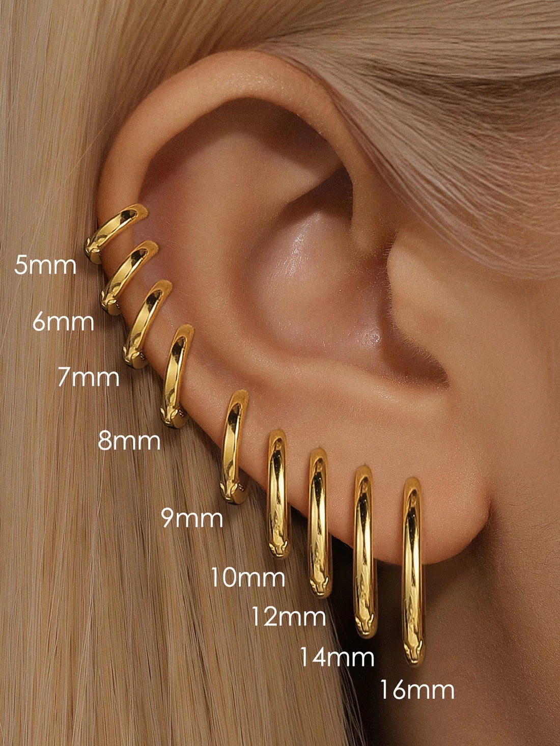 925 Sterling Silver Multi Size Hoop Huggie Earrings