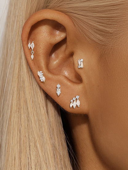925 Sterling Silver Piercing Studs Earrings Series