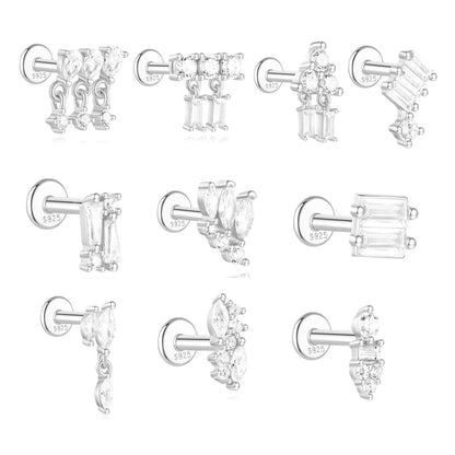 925 Sterling Silver Piercing Studs Earrings Series
