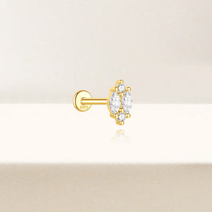 925 Sterling Silver Heart Star Geometric Chain Stud Earring Series