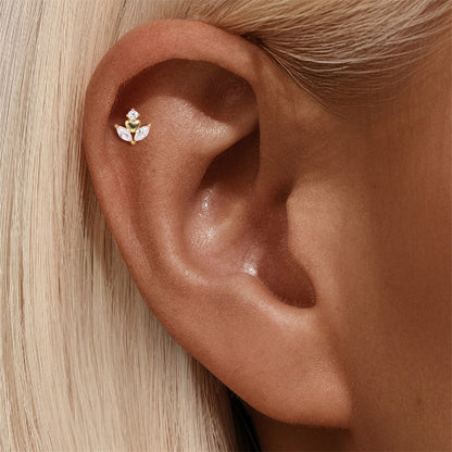 925 Sterling Silver Heart Star Geometric Chain Stud Earring Series