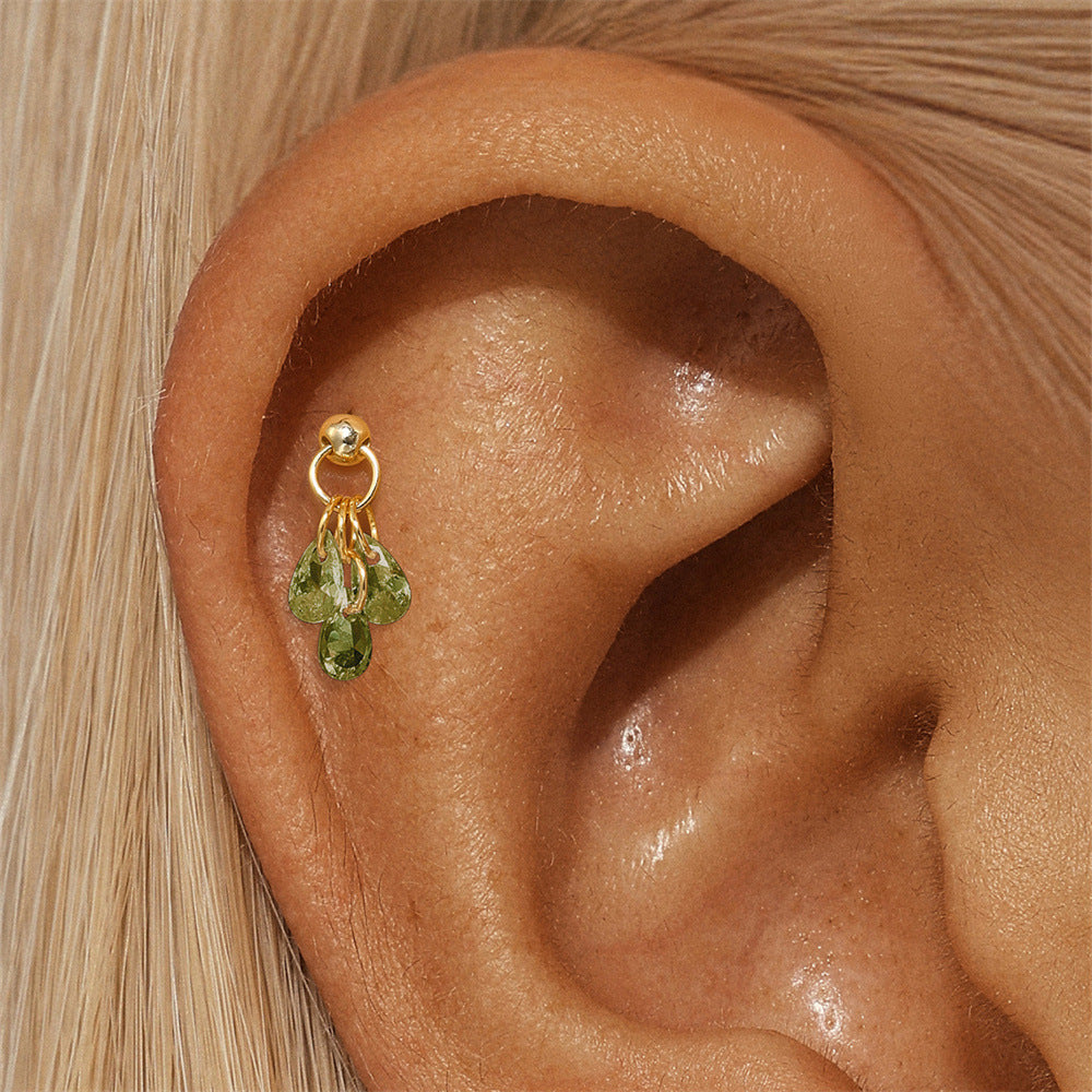 Waterproof 925 Sterling Silver Water Drop Piercing Earring Series