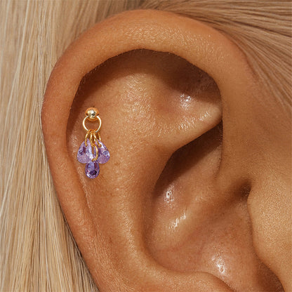 Waterproof 925 Sterling Silver Water Drop Piercing Earring Series