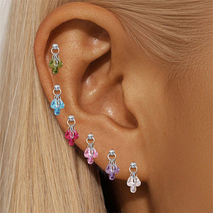 Waterproof 925 Sterling Silver Water Drop Piercing Earring Series