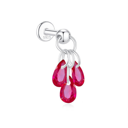 Waterproof 925 Sterling Silver Water Drop Piercing Earring Series