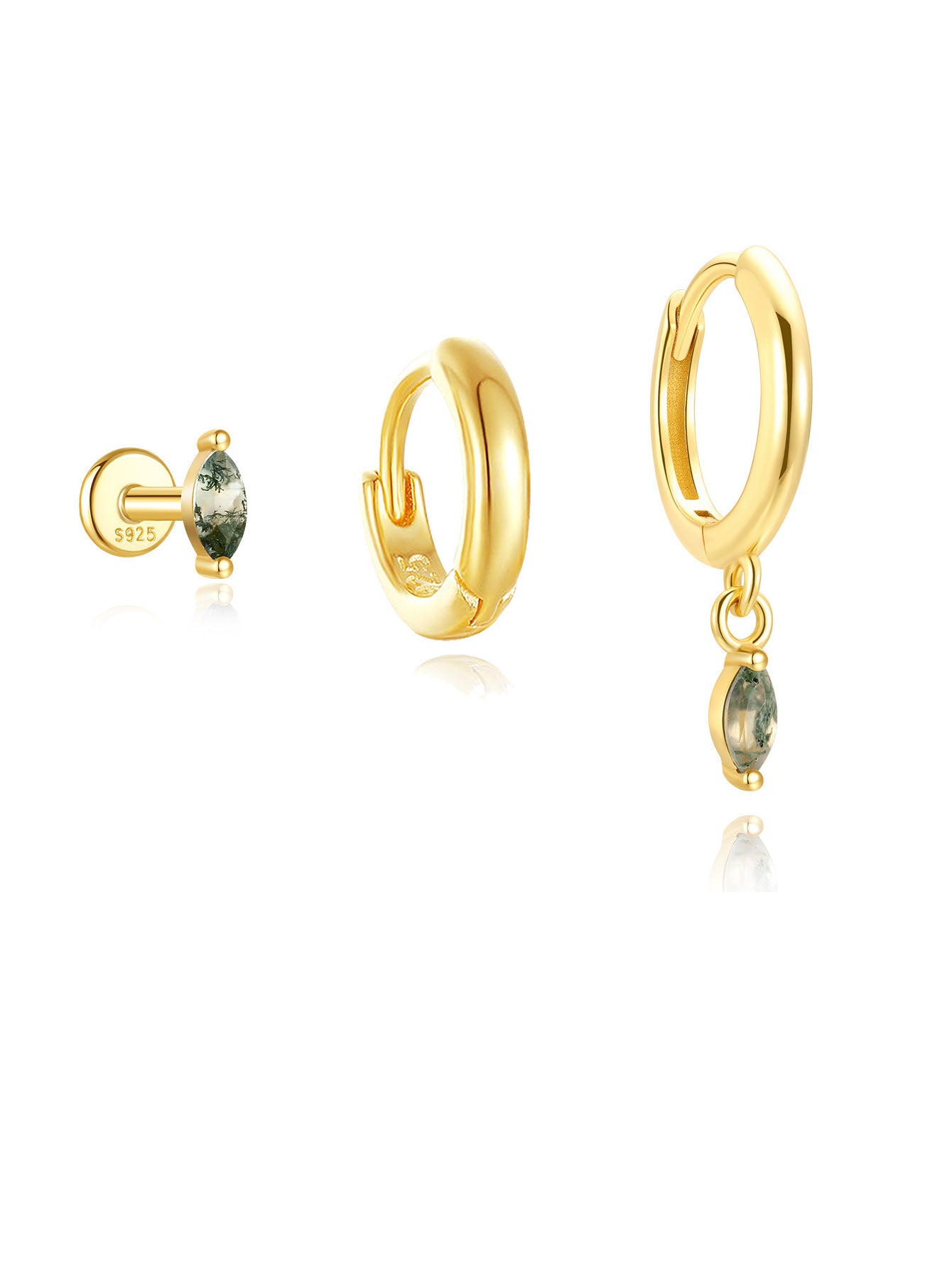 S925 Sterling Silver Diamond Cartilage Earrings