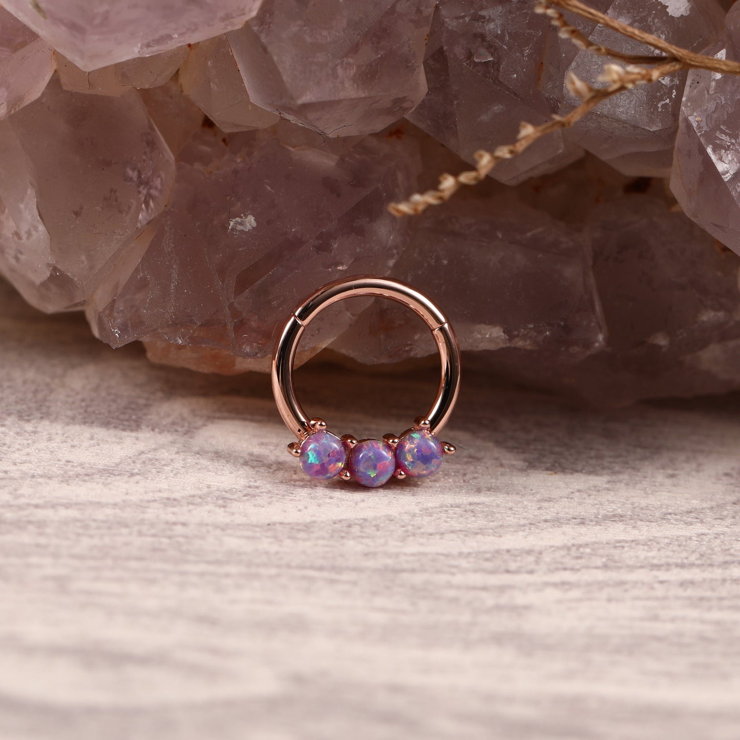 G23 Titanium Purple Opal Piercing Daith