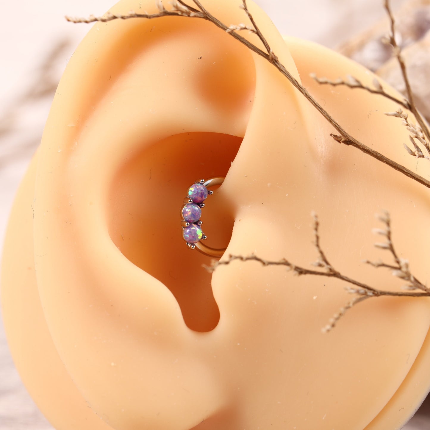 G23 Titanium Purple Opal Piercing Daith