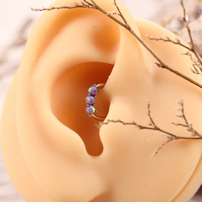 G23 Titanium Purple Opal Piercing Daith