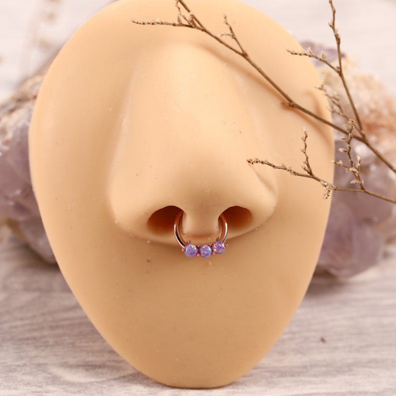 G23 Titanium Purple Opal Piercing Daith