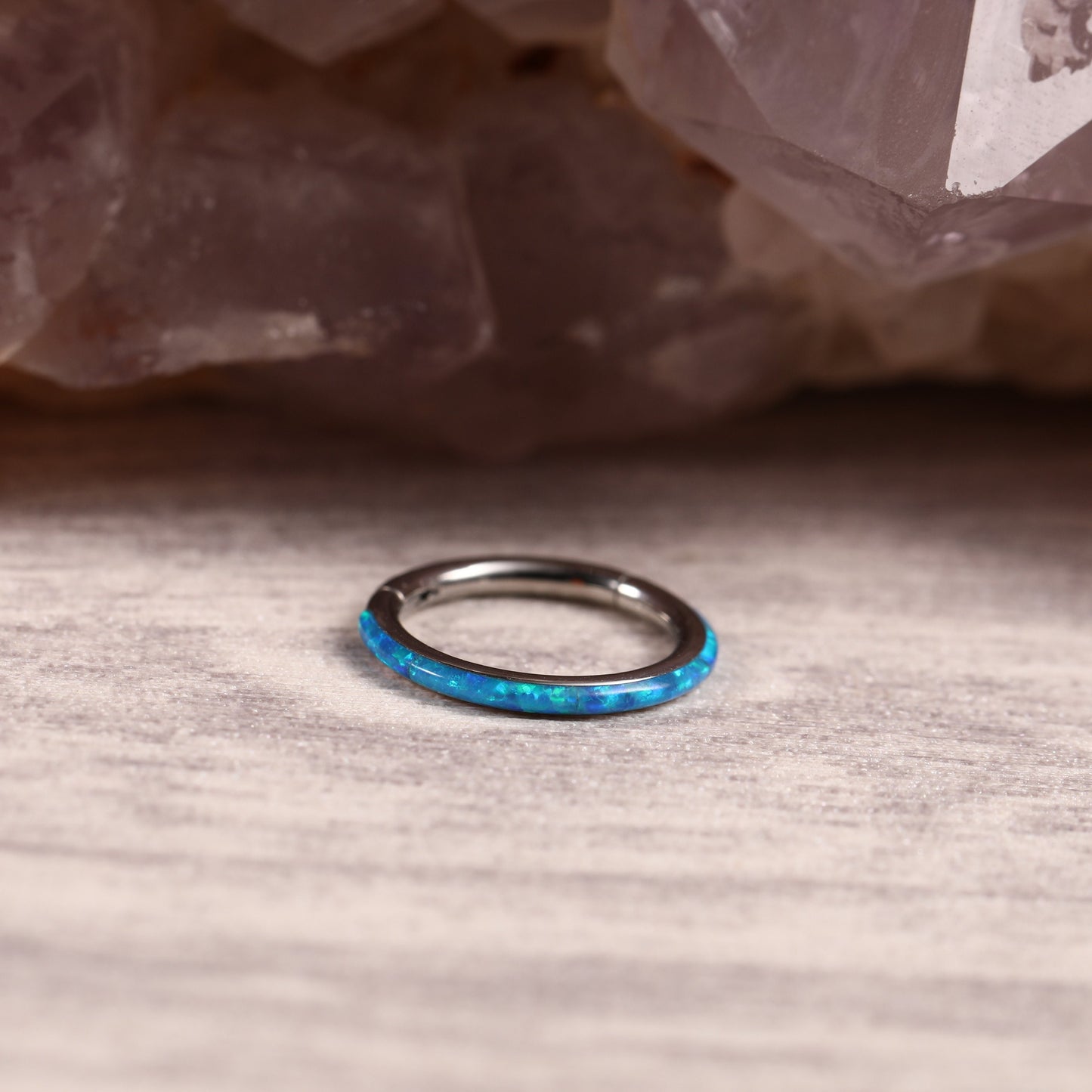 G23 Titanium Waterproof Blue Opal Hoop – Versatile Earring & Nose Ring