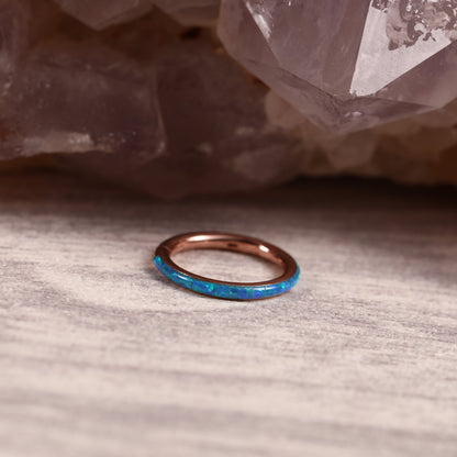 G23 Titanium Waterproof Blue Opal Hoop – Versatile Earring & Nose Ring