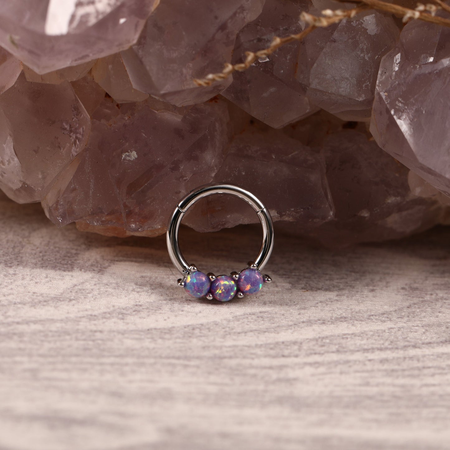 G23 Titanium Purple Opal Piercing Daith