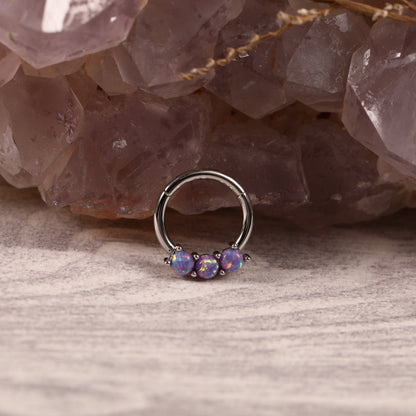G23 Titanium Purple Opal Piercing Daith