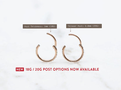 G23 Titanium 16G White Opal Rainbow Hoop Earring