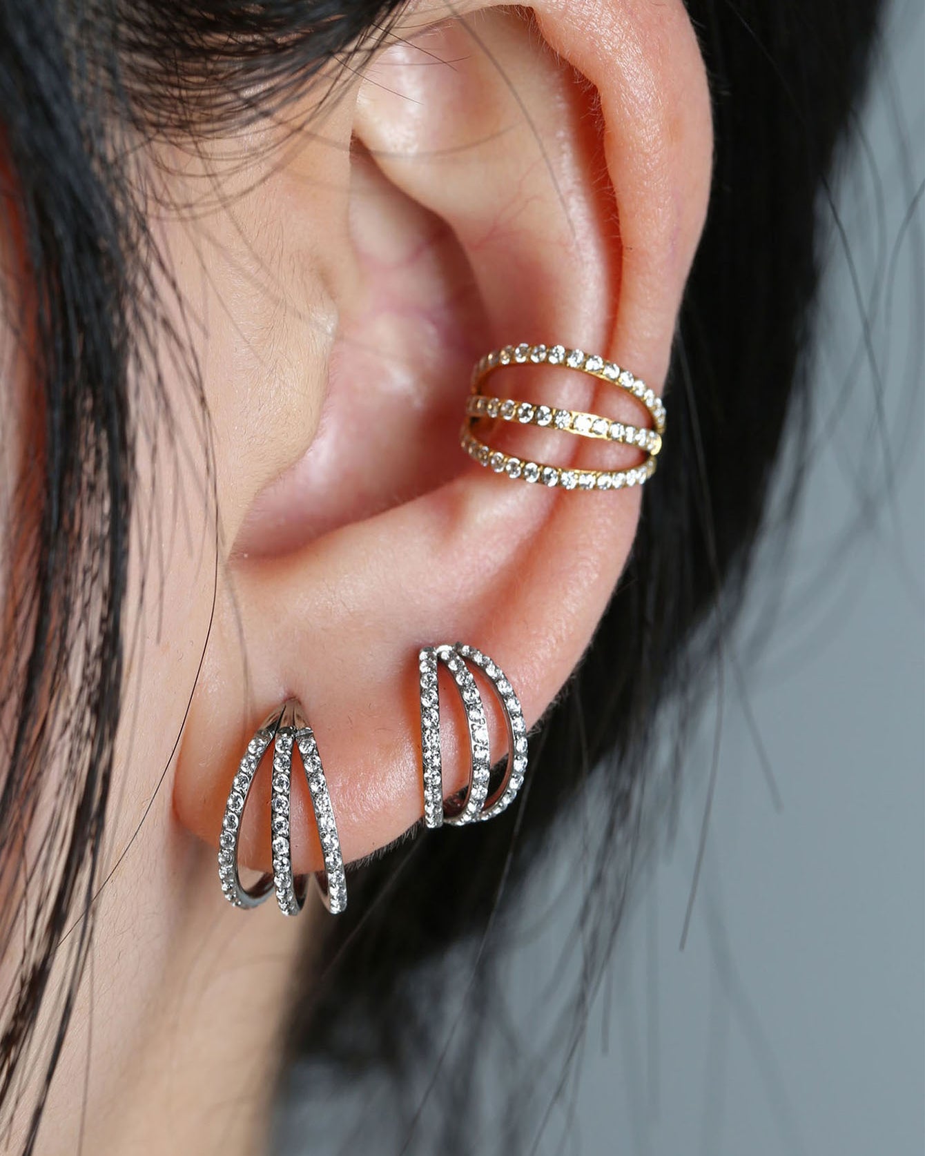 G23 Titanium Waterproof Triple Stacking Earrings and Nose Ring