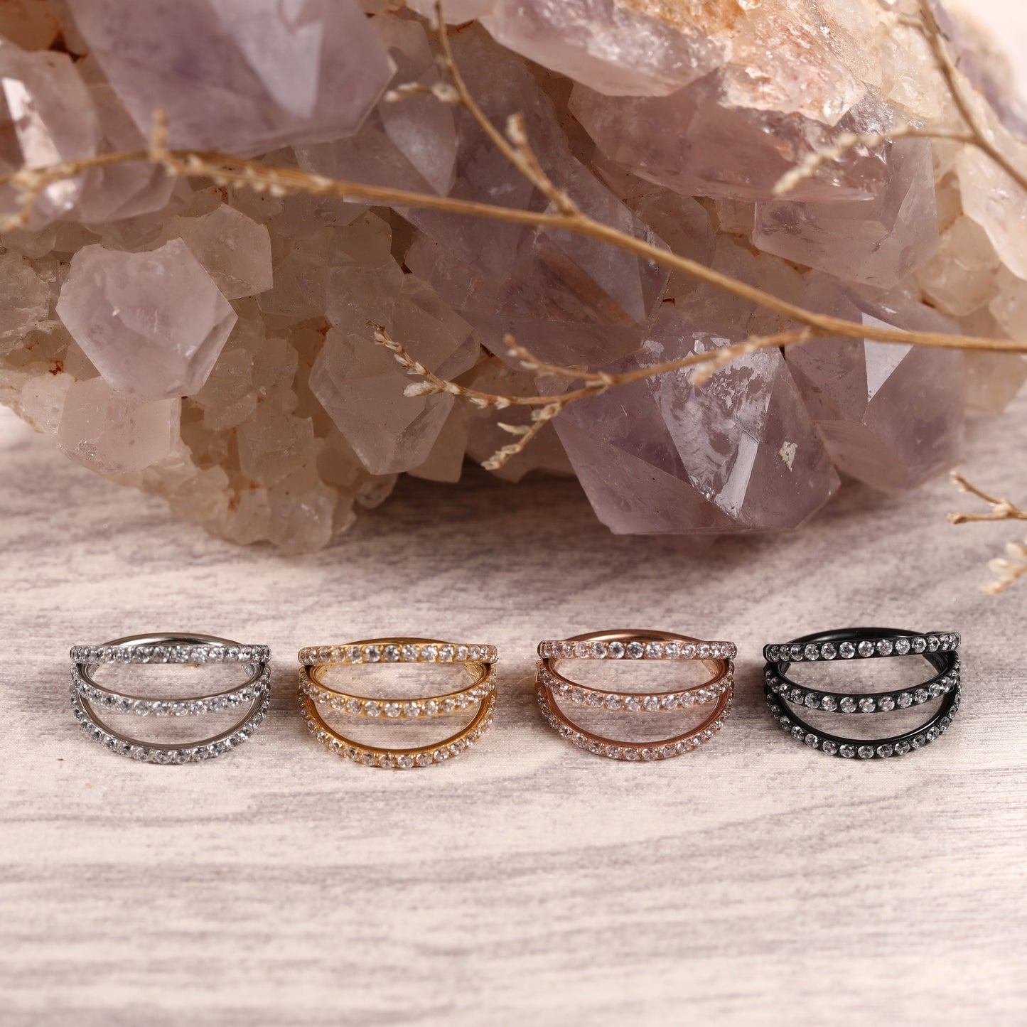 G23 Titanium Waterproof Triple Stacking Earrings and Nose Ring