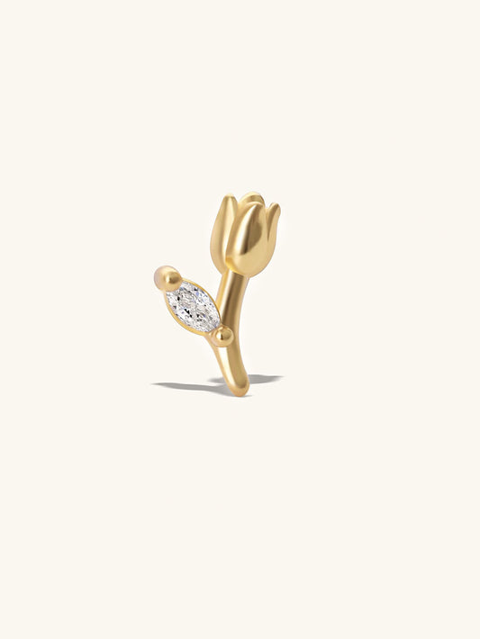 G23 Titanium Waterproof Rosie Floral Stud Earring