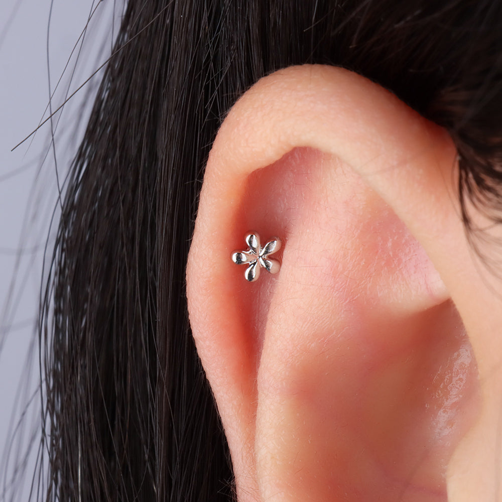G23 Titanium Waterproof Dainty Floral Stud Earring