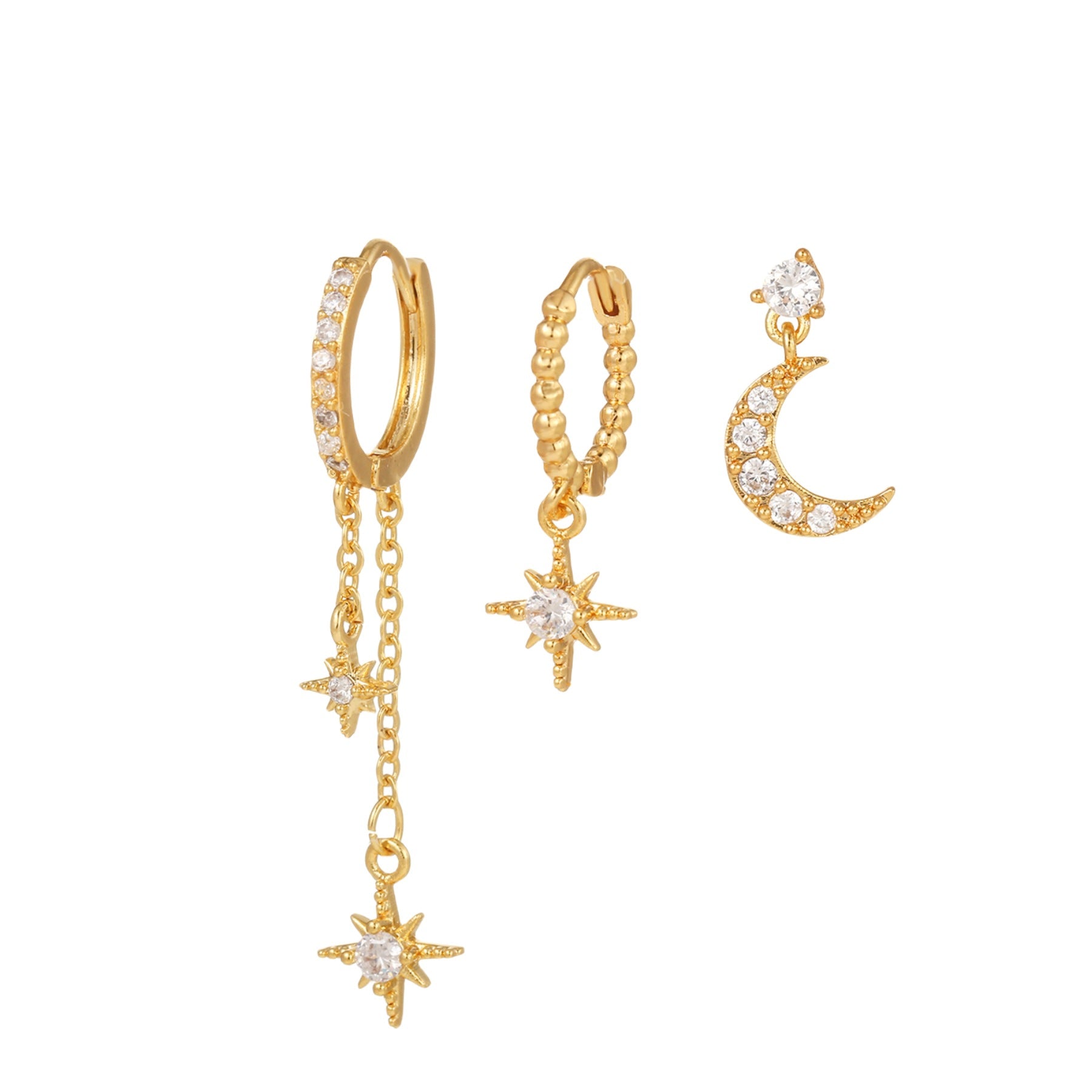S925 Celestial Moon and Star Set