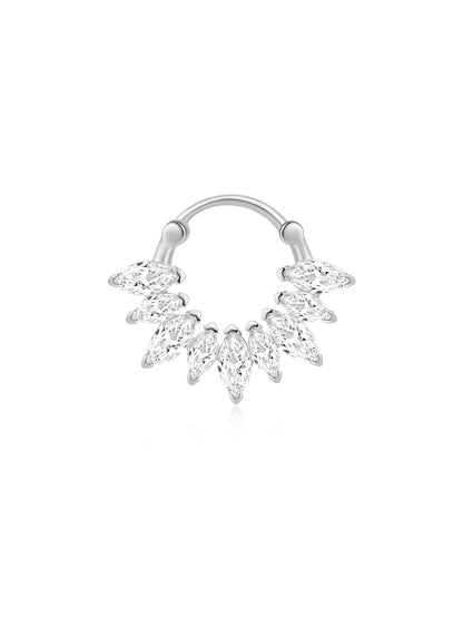 925 Sterling Silver Flower Pave Zircon Earring Series