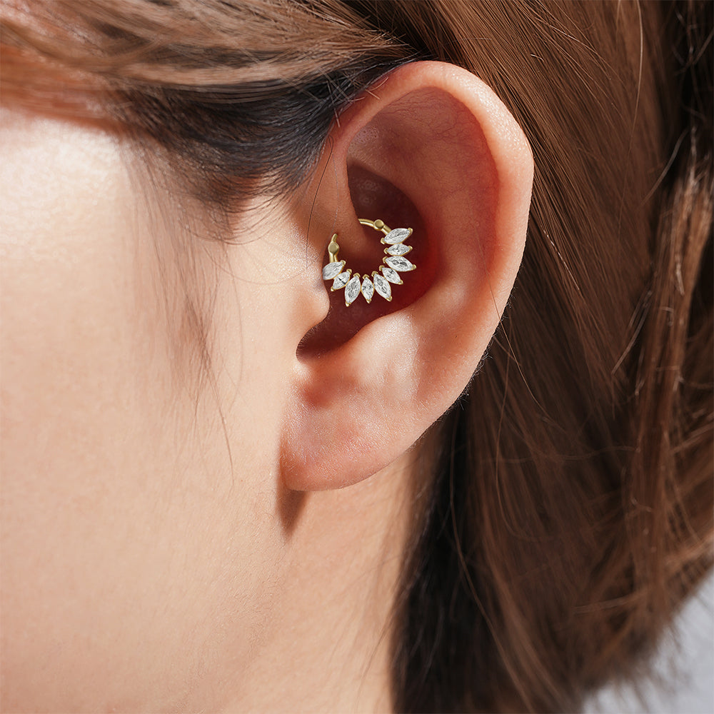 925 Sterling Silver Flower Pave Zircon Earring Series