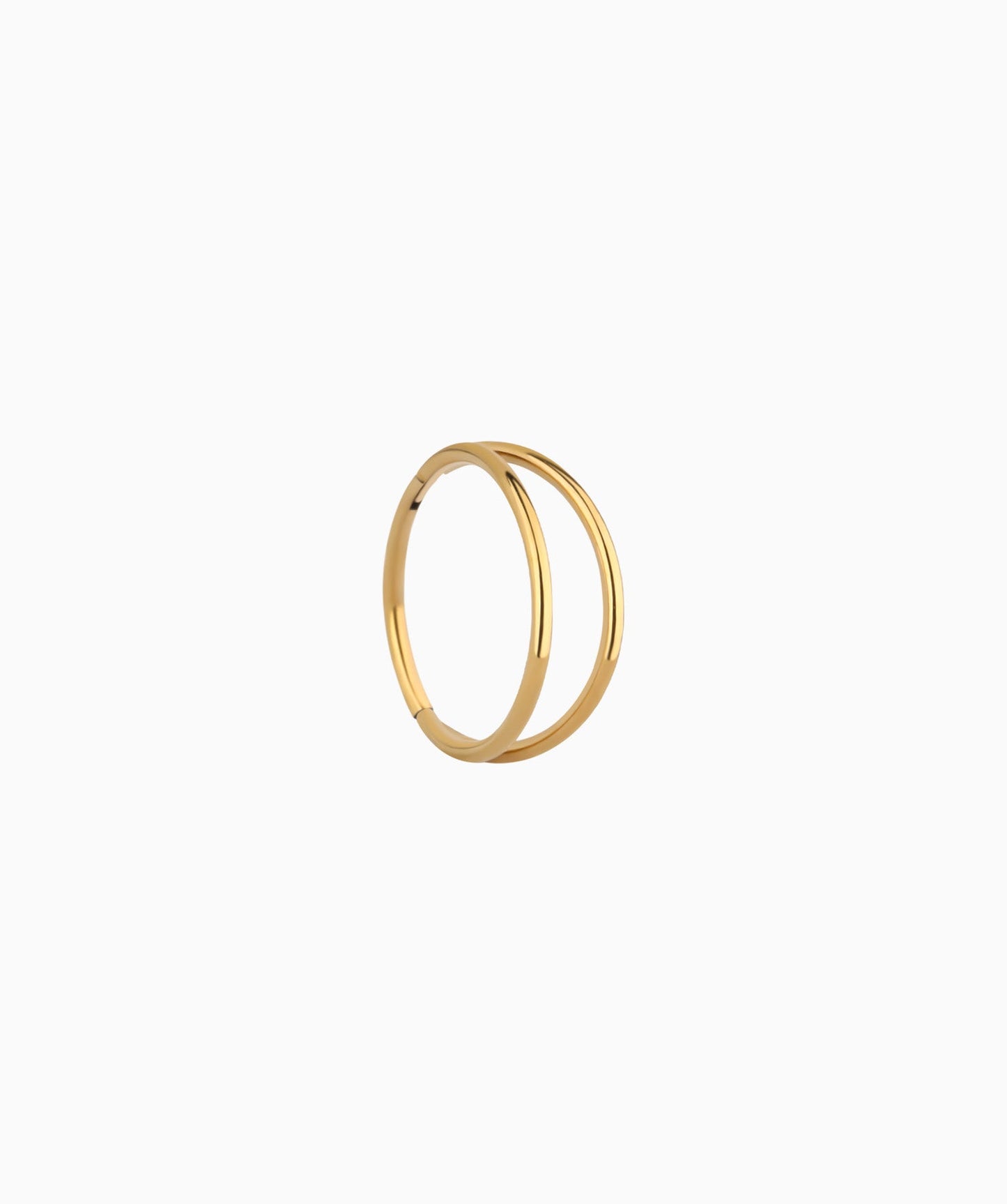 G23 Titanium Waterproof Refined Layers Double Hoop Clicker Earrings