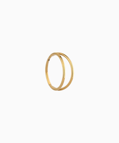 G23 Titanium Waterproof Refined Layers Double Hoop Clicker Earrings