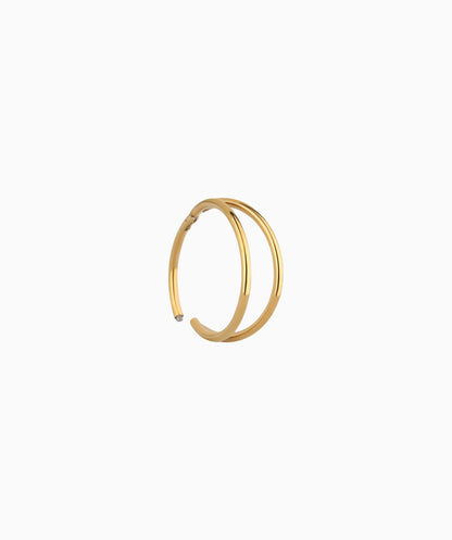 G23 Titanium Waterproof Refined Layers Double Hoop Clicker Earrings