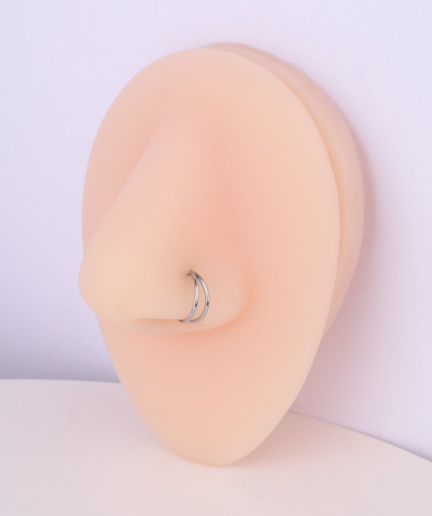 G23 Titanium Waterproof Refined Layers Double Hoop Clicker Earrings