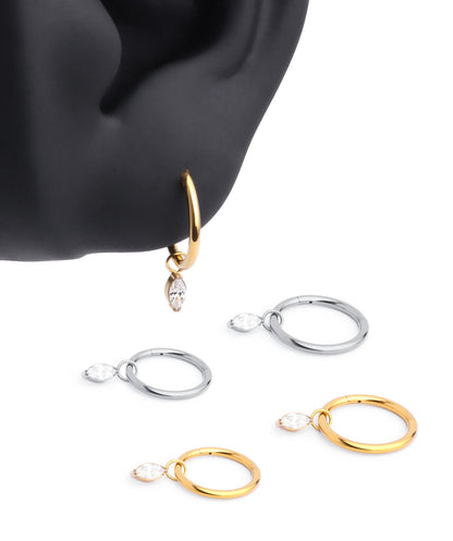 G23 Titanium Waterproof Drop Earrings