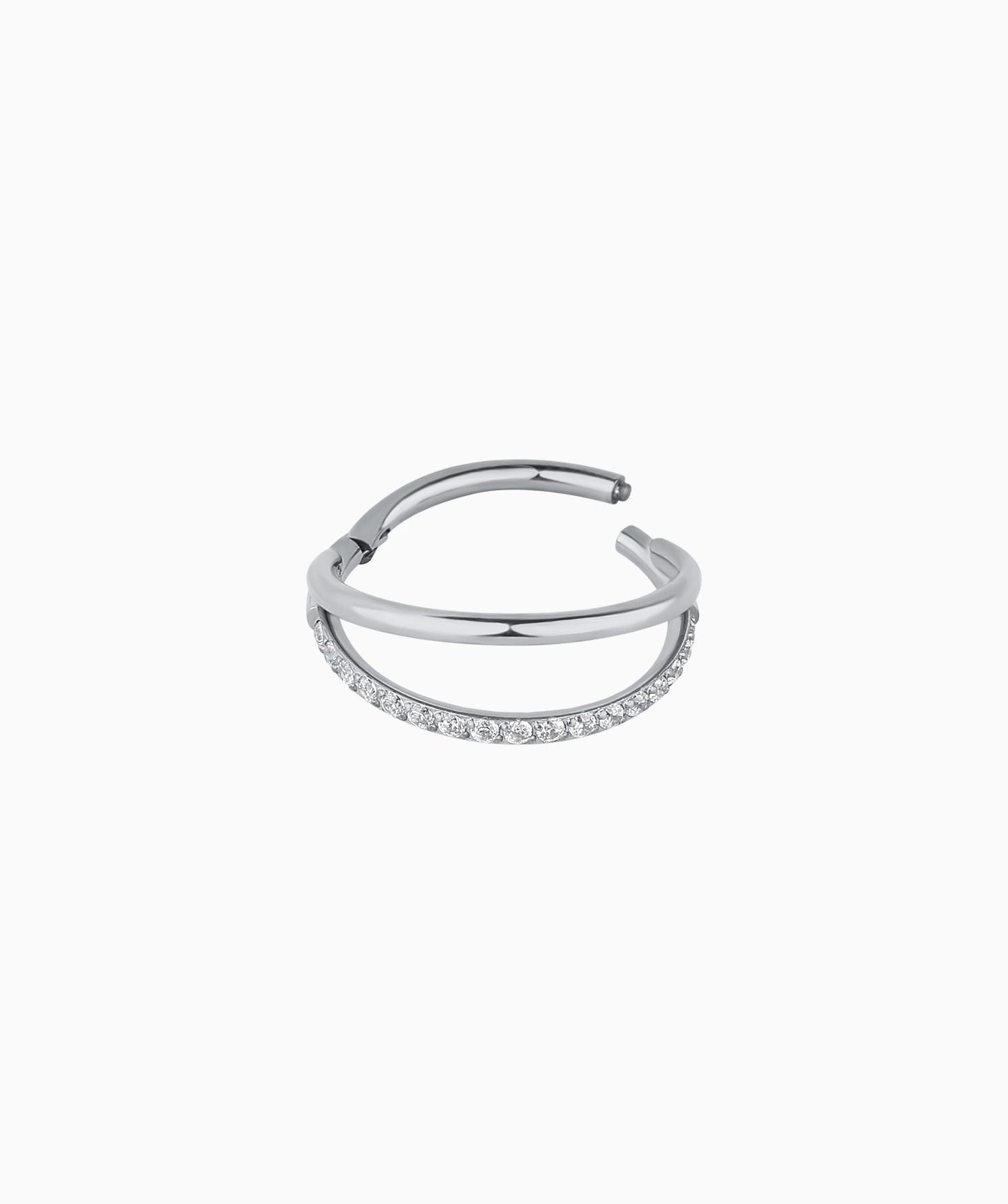 G23 Titanium Waterproof Sparkling Double Layer Clicker Hoop