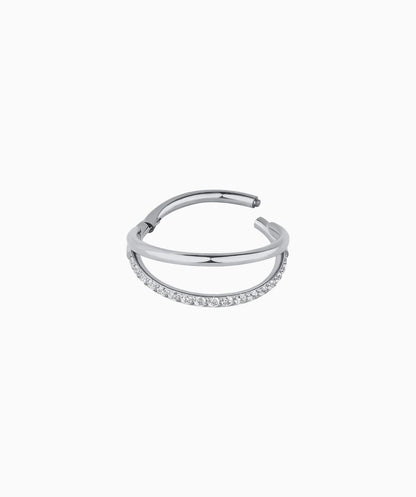 G23 Titanium Waterproof Sparkling Double Layer Clicker Hoop