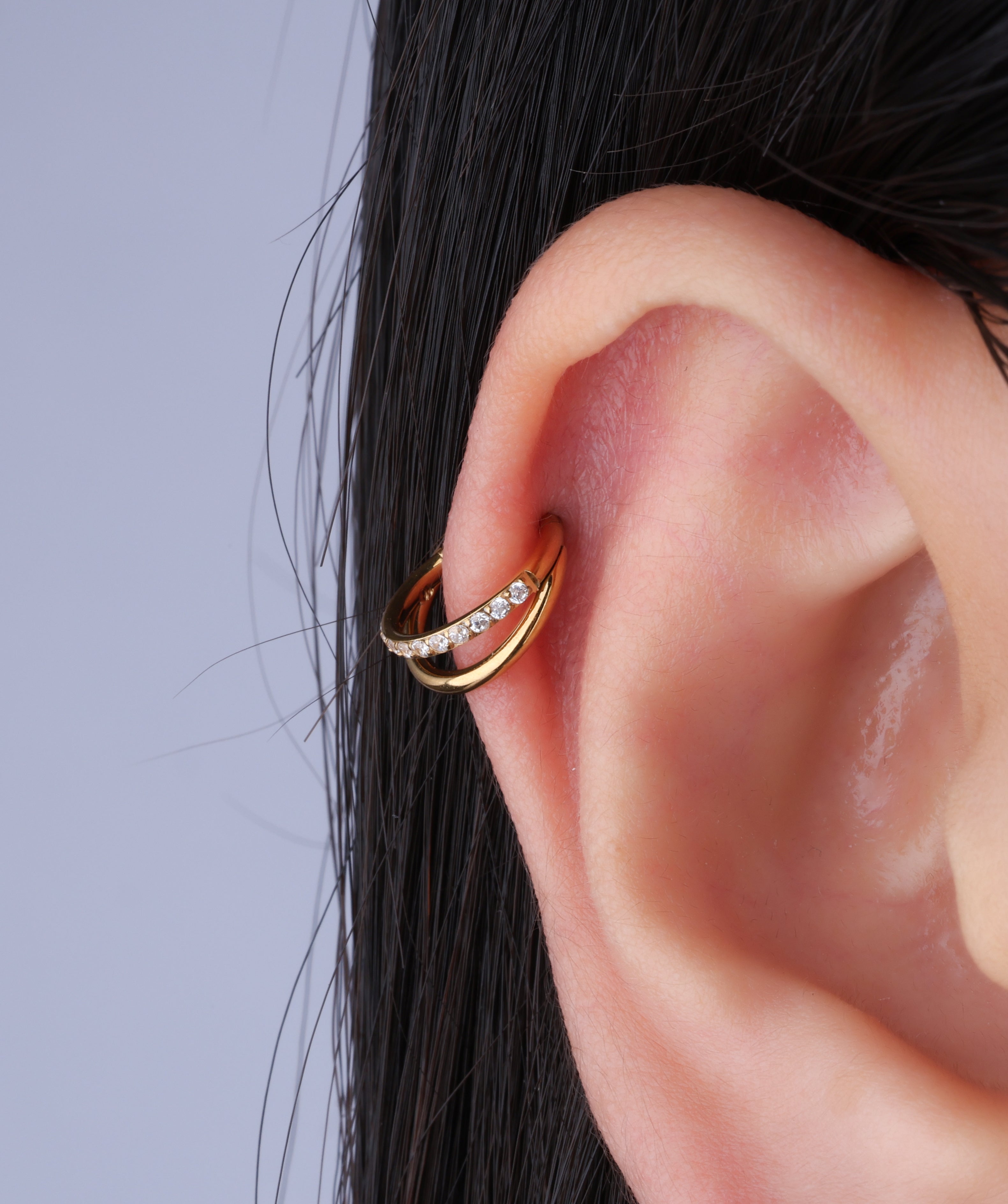 G23 Titanium Waterproof Sparkling Double Layer Clicker Hoop