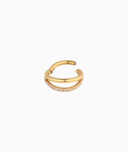 G23 Titanium Waterproof Sparkling Double Layer Clicker Hoop
