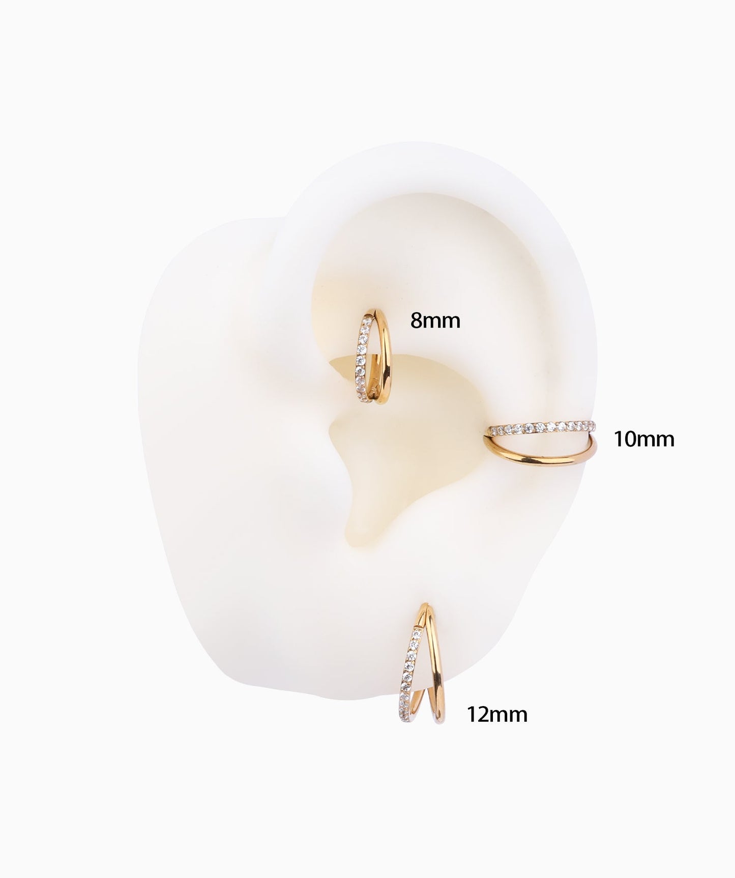 G23 Titanium Waterproof Sparkling Double Layer Clicker Hoop