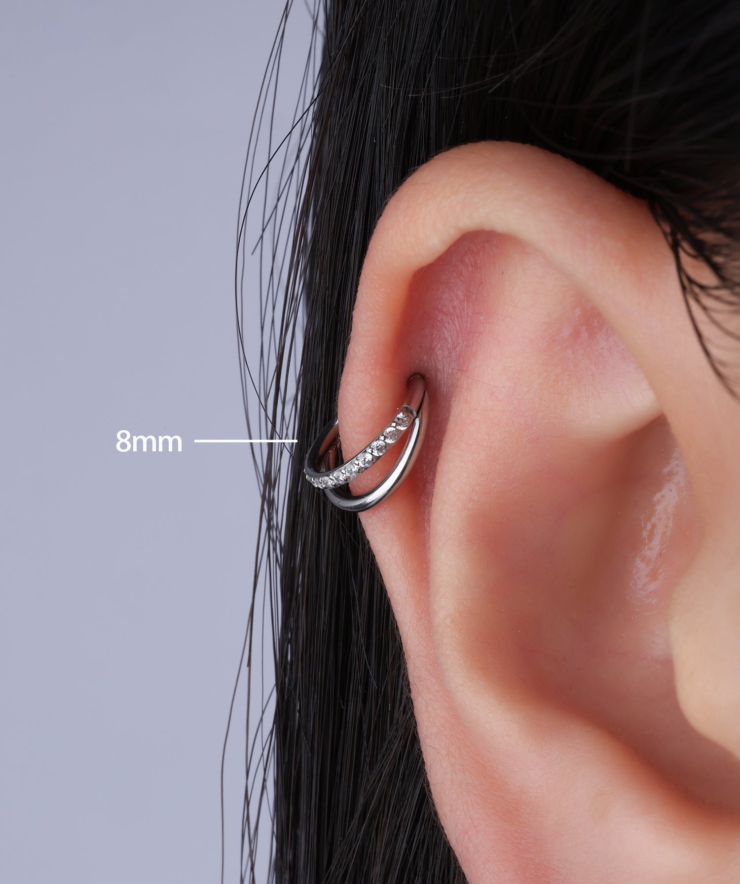 G23 Titanium Waterproof Sparkling Double Layer Clicker Hoop