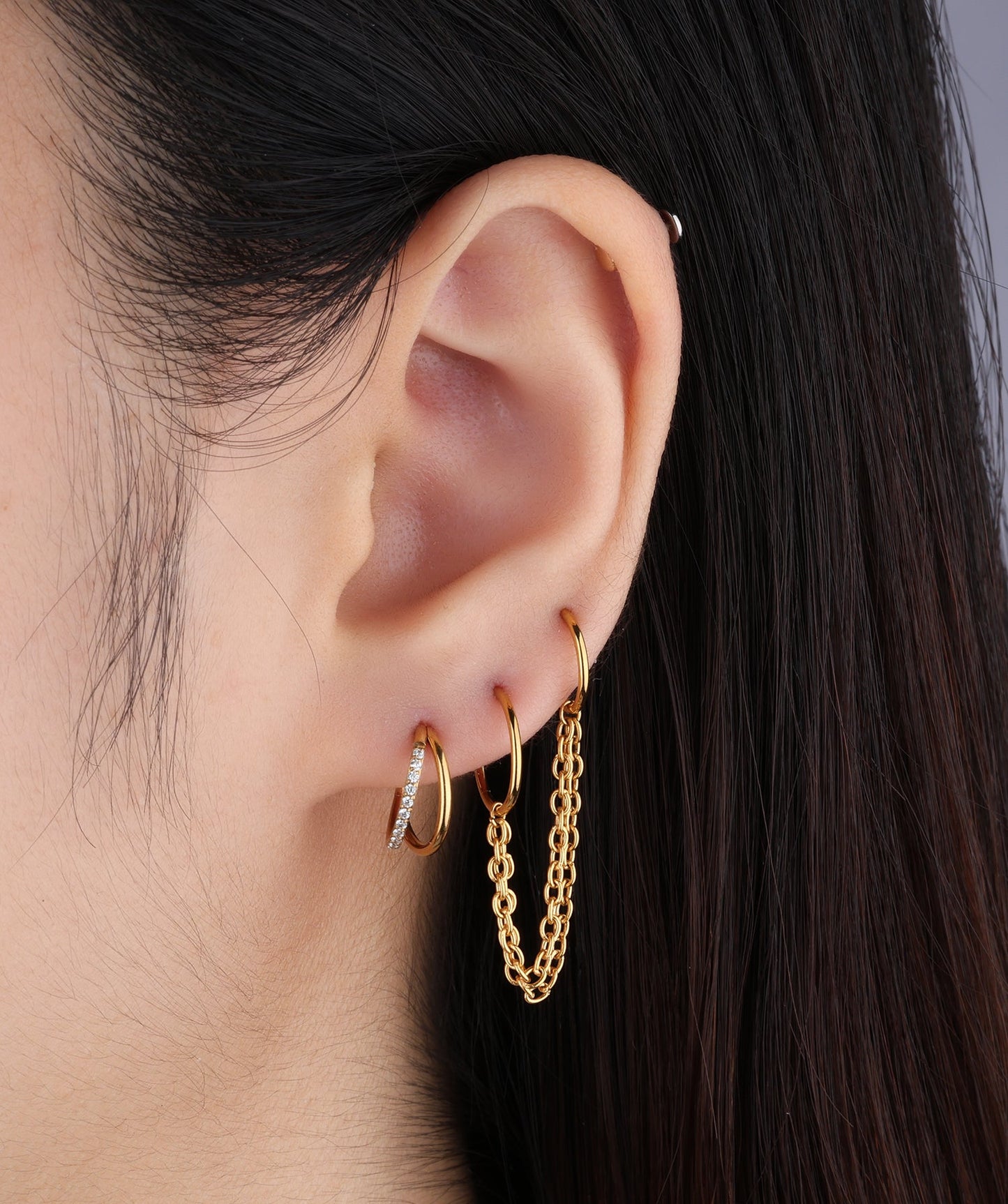 G23 Titanium Waterproof Sparkling Double Layer Clicker Hoop