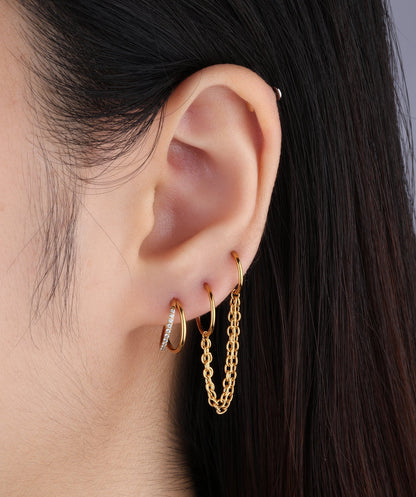 G23 Titanium Waterproof Sparkling Double Layer Clicker Hoop