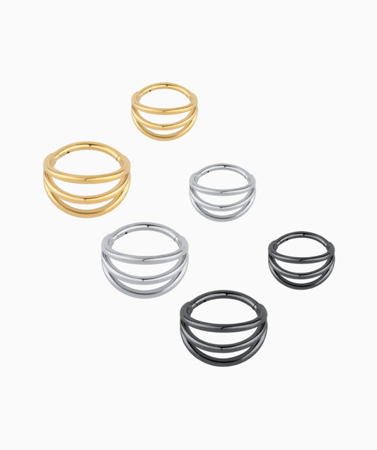 G23 Titanium Waterproof Three Layer Clicker Hoop