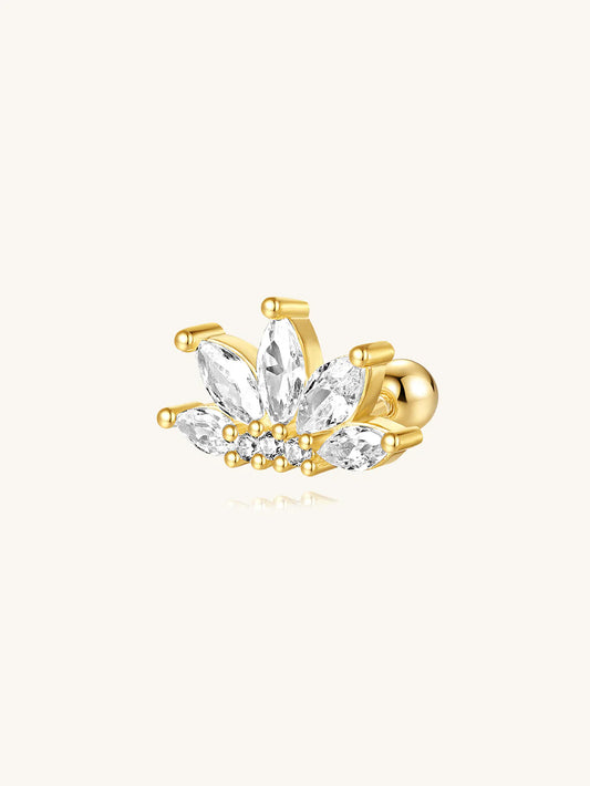S925 Sterling Silver Five-Petal Flower Piercing Stud Earring