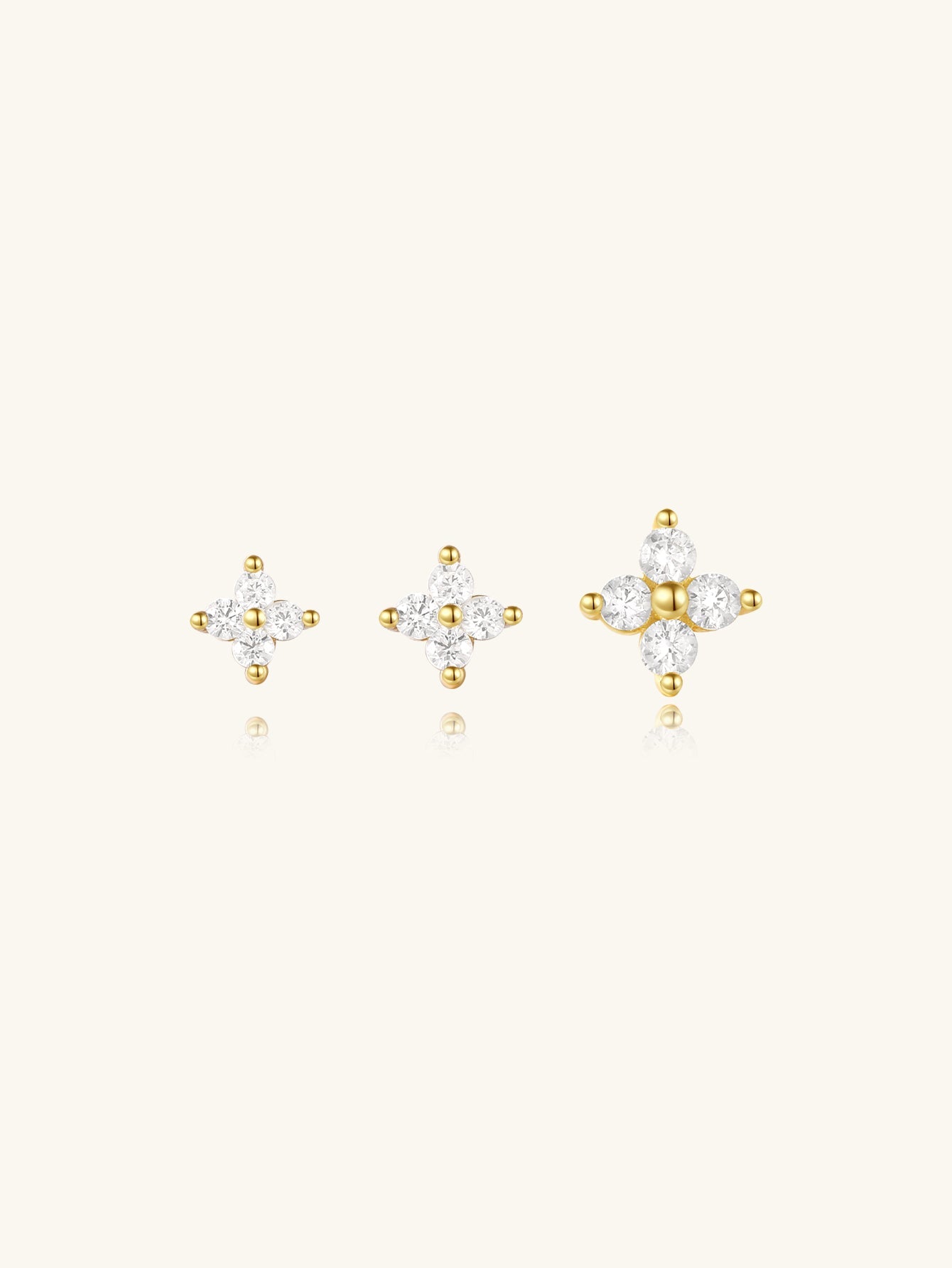 925 Chic Waterproof Flower Zircon Sterling Silver Stud Earrings