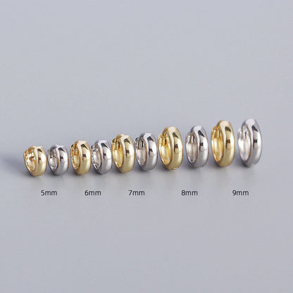 S925 Sterling Silver Multiple Sizes Hoop Earrings